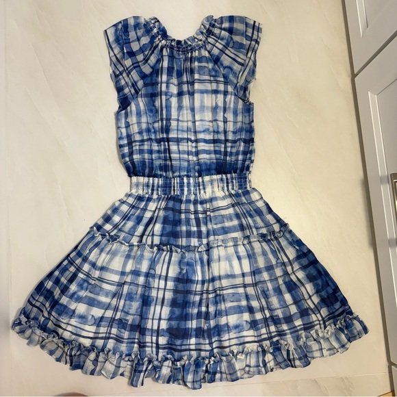 Shoshanna Catalina Dress • Blue Watercolor Plaid • Size 4 - Picture 3 of 11